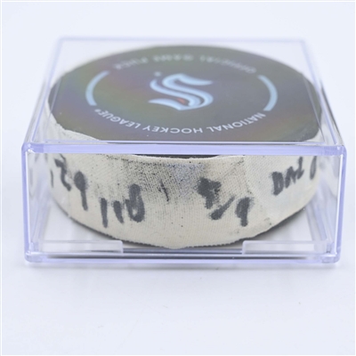 Adam Larsson - Seattle Kraken - Goal Puck - May 9, 2023 vs. Dallas Stars - 2023 Stanley Cup Playoffs - Round 2, Game 4 (Kraken Logo) 