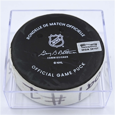 Esa Lindell - Dallas Stars - Goal Puck - December 13, 2022 vs. New Jersey Devils (Devils' 40th Anniversary Logo) 