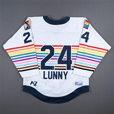 Hayley Lunny - Game-Worn Autographed Pride Jersey - Worn March 10-11, 2023 vs. Buffalo Beauts
