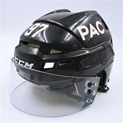 Connor McDavid - Edmonton Oilers - Black, CCM Helmet w/ Oakley Shield & NHL All-Star Decals - 2019 NHL All-Star Game 