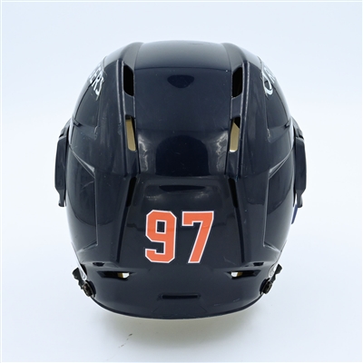 Connor McDavid - Edmonton Oilers - Navy, CCM Helmet w/ Oakley Shield - Worn February 27, 2021 - Photo-Matched
