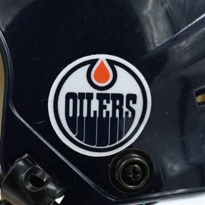 Connor McDavid - Edmonton Oilers - Navy, CCM Helmet w/ Oakley Shield - Worn February 27, 2021 - Photo-Matched
