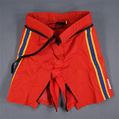 Fabian Zetterlund - Game-Worn Red Reverse Retro CCM Pants Shell  - 2022-23 NHL Season