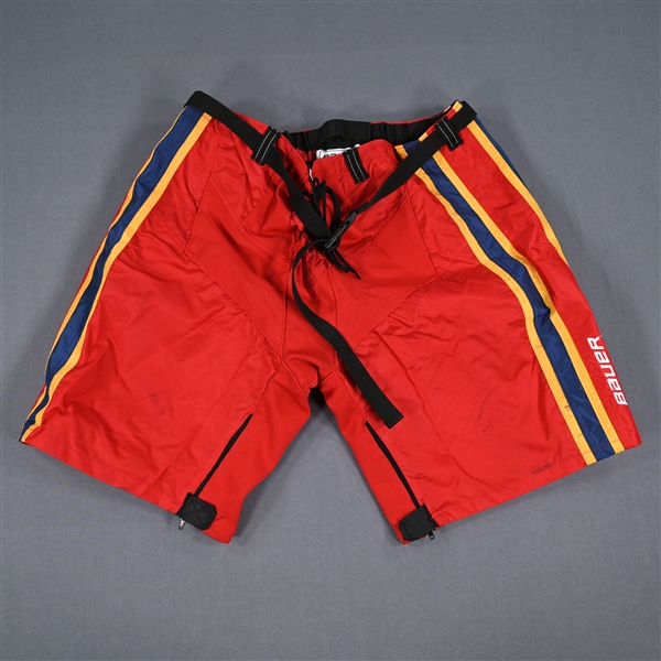 Michael McLeod - Game-Worn Red Reverse Retro Bauer Pants Shell  - 2022-23 NHL Season