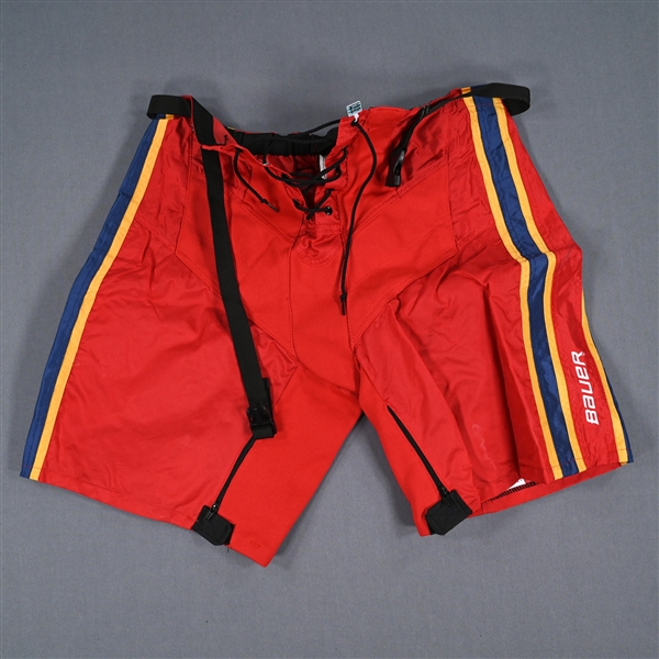Jonas Siegenthaler - Game-Worn Red Reverse Retro Bauer Pants Shell  - 2022-23 NHL Season