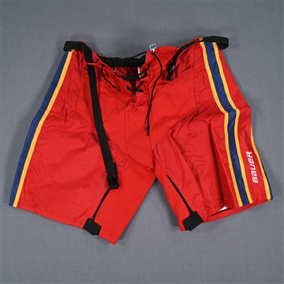 Jonas Siegenthaler - Game-Worn Red Reverse Retro Bauer Pants Shell  - 2022-23 NHL Season