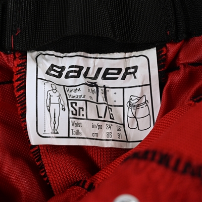 Jonas Siegenthaler - Game-Worn Red Reverse Retro Bauer Pants Shell  - 2022-23 NHL Season