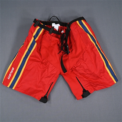Brendan Smith - Game-Worn Red Reverse Retro Bauer Pants Shell  - 2022-23 NHL Season