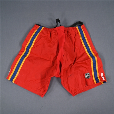 Dawson Mercer - Game-Worn Red Reverse Retro CCM Pants Shell  - 2022-23 NHL Season