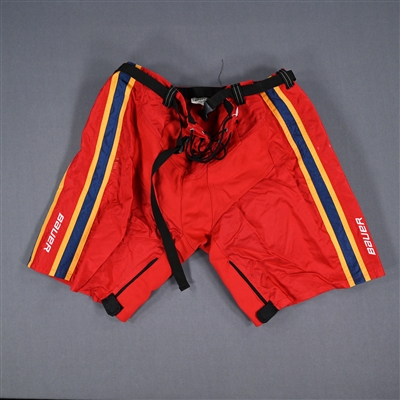 Kevin Bahl - Game-Worn Red Reverse Retro Bauer Pants Shell  - 2022-23 NHL Season