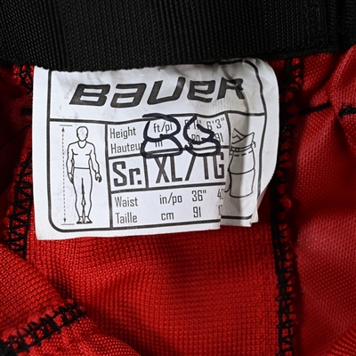 Kevin Bahl - Game-Worn Red Reverse Retro Bauer Pants Shell  - 2022-23 NHL Season
