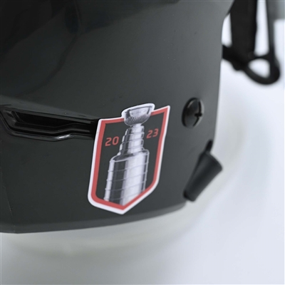 John Marino - Game-Worn  Black, Warrior Helmet w/ Oakley Shield - 2022-23 NHL Regular Season and 2023 Stanley Cup Playoffs