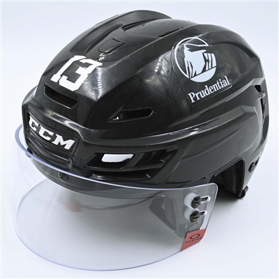 Nico Hischier - Game-Worn  Black, CCM Helmet w/ Oakley Shield - 2022-23 NHL Regular Season and 2023 Stanley Cup Playoffs