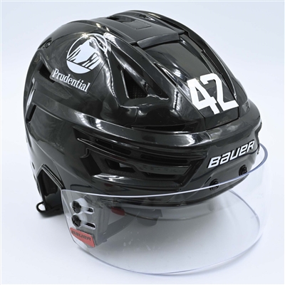 Curtis Lazar - Game-Worn  Black, Bauer Helmet w/ Bauer Shield - 2022-23 NHL Regular Season and 2023 Stanley Cup Playoffs