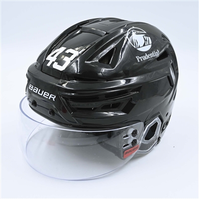 Luke Hughes - Game-Worn  Black, Bauer Helmet w/ Bauer Shield - 2023 Stanley Cup Playoffs