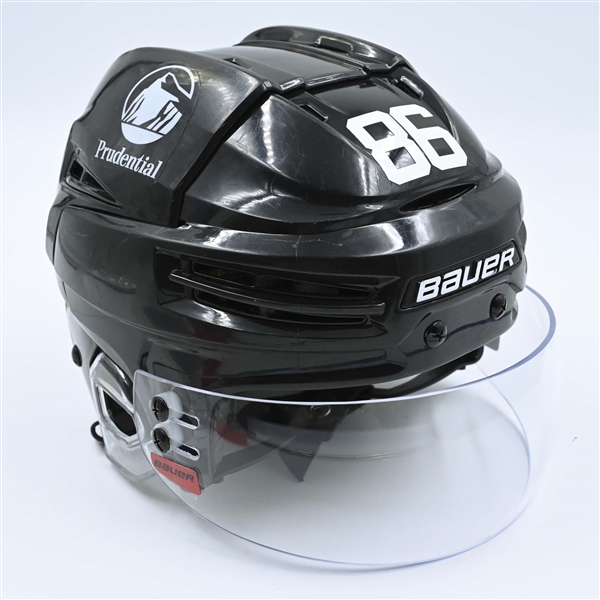 Jack Hughes - Game-Worn  Black, Bauer Helmet w/ Bauer Shield - 2022-23 NHL Regular Season and 2023 Stanley Cup Playoffs