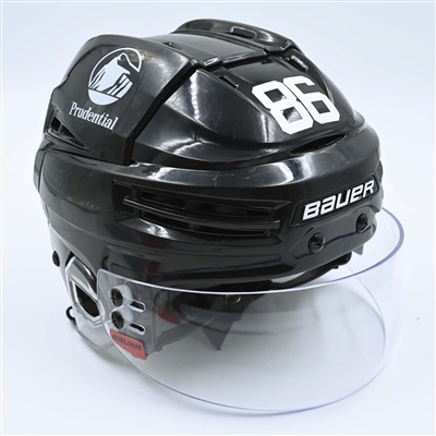 Jack Hughes - Game-Worn  Black, Bauer Helmet w/ Bauer Shield - 2022-23 NHL Regular Season and 2023 Stanley Cup Playoffs
