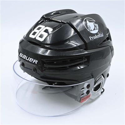 Jack Hughes - Game-Worn  Black, Bauer Helmet w/ Bauer Shield - 2022-23 NHL Regular Season and 2023 Stanley Cup Playoffs
