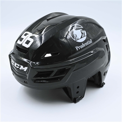 Timo Meier - Game-Worn  Black, CCM Helmet (shield removed) - 2022-23 NHL Regular Season and 2023 Stanley Cup Playoffs