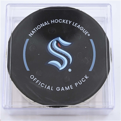 Seattle Kraken - Game Puck - May 7, 2023 vs. Dallas Stars - 2023 Stanley Cup Playoffs - Round 2, Game 3 - 1st Period (Kraken Logo)