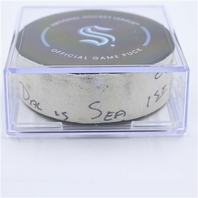 Seattle Kraken - Game Puck - May 7, 2023 vs. Dallas Stars - 2023 Stanley Cup Playoffs - Round 2, Game 3 - 1st Period (Kraken Logo)