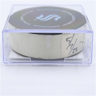 Seattle Kraken - Game Puck - May 7, 2023 vs. Dallas Stars - 2023 Stanley Cup Playoffs - Round 2, Game 3 - 1st Period (Kraken Logo)
