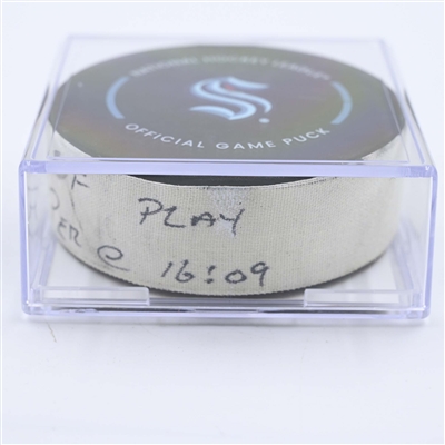 Seattle Kraken - Game Puck - May 7, 2023 vs. Dallas Stars - 2023 Stanley Cup Playoffs - Round 2, Game 3 - 1st Period (Kraken Logo)