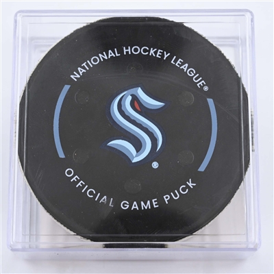 Seattle Kraken - Game Puck - May 7, 2023 vs. Dallas Stars - 2023 Stanley Cup Playoffs - Round 2, Game 3 - 1st Period (Kraken Logo)