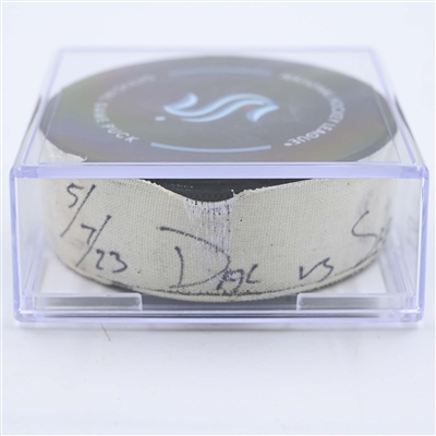Seattle Kraken - Game Puck - May 7, 2023 vs. Dallas Stars - 2023 Stanley Cup Playoffs - Round 2, Game 3 - 2nd Period (Kraken Logo)