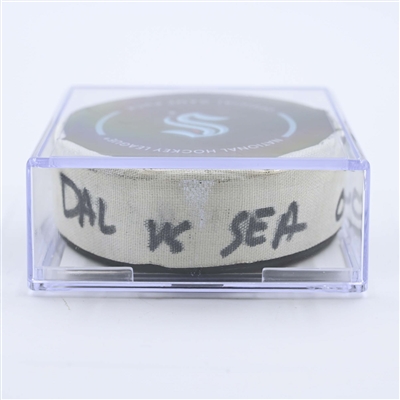 Seattle Kraken - Game Puck - May 13, 2023 vs. Dallas Stars - 2023 Stanley Cup Playoffs - Round 2, Game 6 - 3rd Period (Kraken Logo)