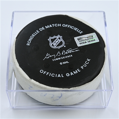 Josh Mahura - Florida Panthers - Goal Puck - October 27, 2022 vs. Philadelphia Flyers (Flyers Logo)  - 2022-23 NHL Season
