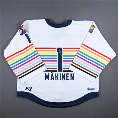 Eveliina Mäkinen - Game-Worn Autographed Pride Jersey - Worn March 11, 2023 vs. Buffalo Beauts - Back-Up Only