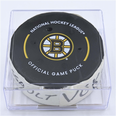 Jonathan Marchessault - Vegas Golden Knights - Goal Puck - December 5, 2022 vs. Boston Bruins (Bruins Logo) 