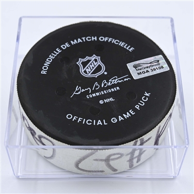 Mason Marchment - Dallas Stars - Goal Puck - December 13, 2022 vs. New Jersey Devils (Devils' 40th Anniversary Logo) 