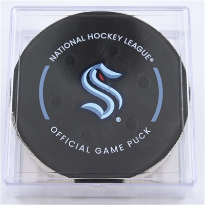 Mason Marchment - Dallas Stars - Goal Puck - May 7, 2023 vs. Seattle Kraken - 2023 Stanley Cup Playoffs - Round 2, Game 3 (Kraken Logo) 