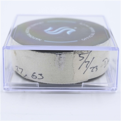 Mason Marchment - Dallas Stars - Goal Puck - May 7, 2023 vs. Seattle Kraken - 2023 Stanley Cup Playoffs - Round 2, Game 3 (Kraken Logo) 