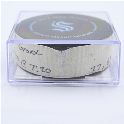 Mason Marchment - Dallas Stars - Goal Puck - May 7, 2023 vs. Seattle Kraken - 2023 Stanley Cup Playoffs - Round 2, Game 3 (Kraken Logo) 