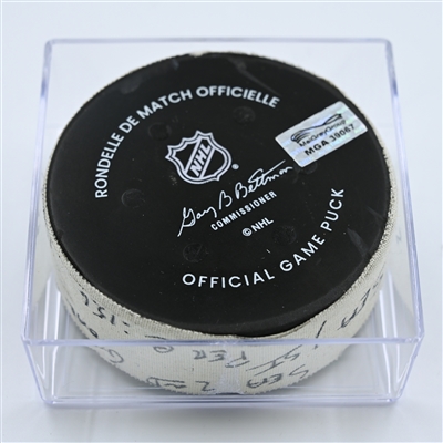 Jared McCann - Seattle Kraken - Goal Puck - October 27, 2022 vs. Vancouver Canucks (Kraken Logo)  - 2022-23 NHL Season