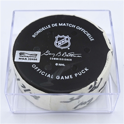 Jared McCann - Seattle Kraken - Goal Puck - December 6, 2022 vs. Montreal Canadiens (Kraken Logo) 