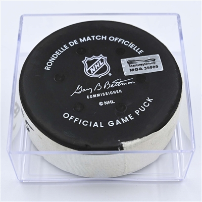 Connor McDavid - Edmonton Oilers - Goal Puck - December 13, 2022 vs. Nashville Predators (Predators Logo) 