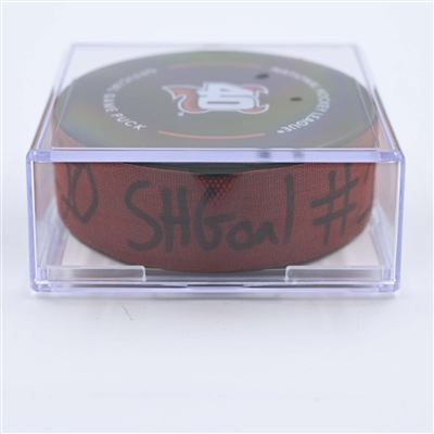 Michael McLeod - New Jersey Devils - Goal Puck - May 7, 2023 vs. Carolina Hurricanes - 2023 Stanley Cup Playoffs - Round 2, Game 3 (Devils' 40th Anniversary Logo) 