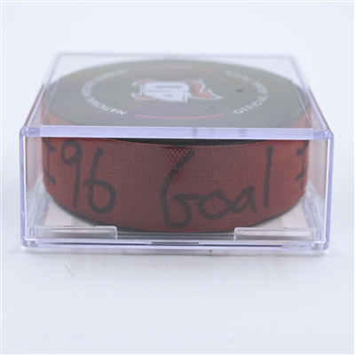 Timo Meier - New Jersey Devils - Goal Puck - May 7, 2023 vs. Carolina Hurricanes - 2023 Stanley Cup Playoffs - Round 2, Game 3 (Devils' 40th Anniversary Logo) 