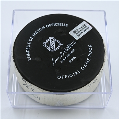 Ilya Mikheyev - Vancouver Canucks - Goal Puck - October 27, 2022 vs. Seattle Kraken (Kraken Logo)  - 2022-23 NHL Season