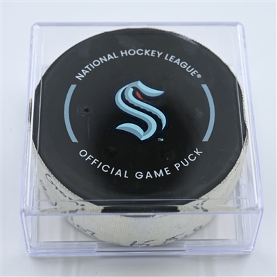 Ilya Mikheyev - Vancouver Canucks - Goal Puck - October 27, 2022 vs. Seattle Kraken (Kraken Logo)  - 2022-23 NHL Season
