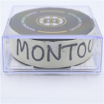 Brandon Montour - Florida Panthers - Goal Puck - April 30, 2023 vs. Boston Bruins - 2023 Stanley Cup Playoffs - Round 1, Game 7 (Bruins Logo) 