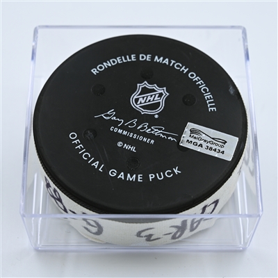 Martin Necas - Carolina Hurricanes - Goal Puck - October 29, 2022 vs Philadelphia Flyers (Philadelphia Flyers logo) - 2022-23 NHL Season