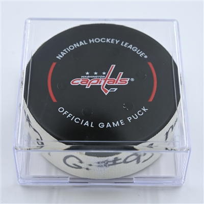 Ryan Nugent-Hopkins - Edmonton Oilers - Goal Puck - November 7, 2022 vs. Washington Capitals (Capitals Logo)  - 2022-23 NHL Season