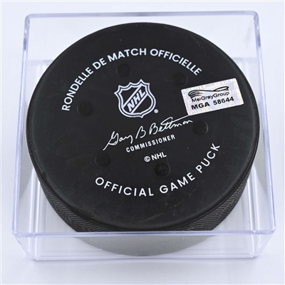 Gustav Nyquist - Columbus Blue Jackets - Goal Puck - December 7, 2022 vs. Buffalo Sabres (Blue Jackets Logo) 