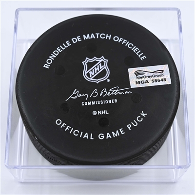 Gustav Nyquist - Columbus Blue Jackets - Goal Puck - December 7, 2022 vs. Buffalo Sabres (Blue Jackets Logo) 