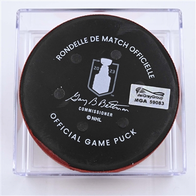 Ondrej Palat - New Jersey Devils - Goal Puck - May 7, 2023 vs. Carolina Hurricanes - 2023 Stanley Cup Playoffs - Round 2, Game 3 (Devils' 40th Anniversary Logo) 